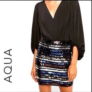 Aqua sequined mini-skirt